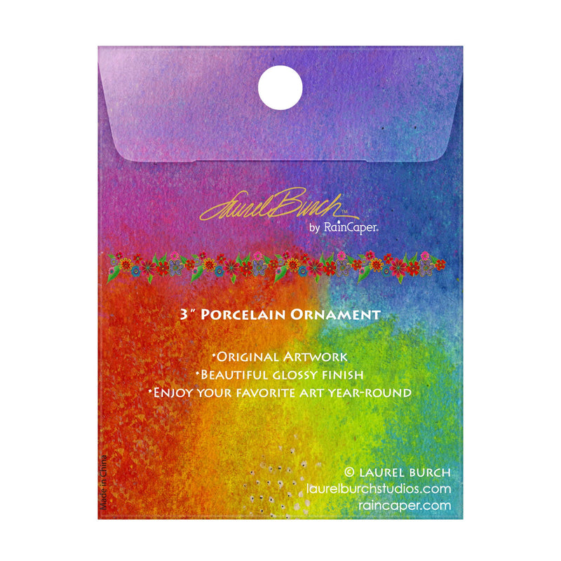 Laurel Burch Cerulean Cat Year-round Keepsake Ornament