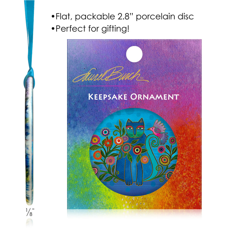 Laurel Burch Cerulean Cat Year-round Keepsake Ornament