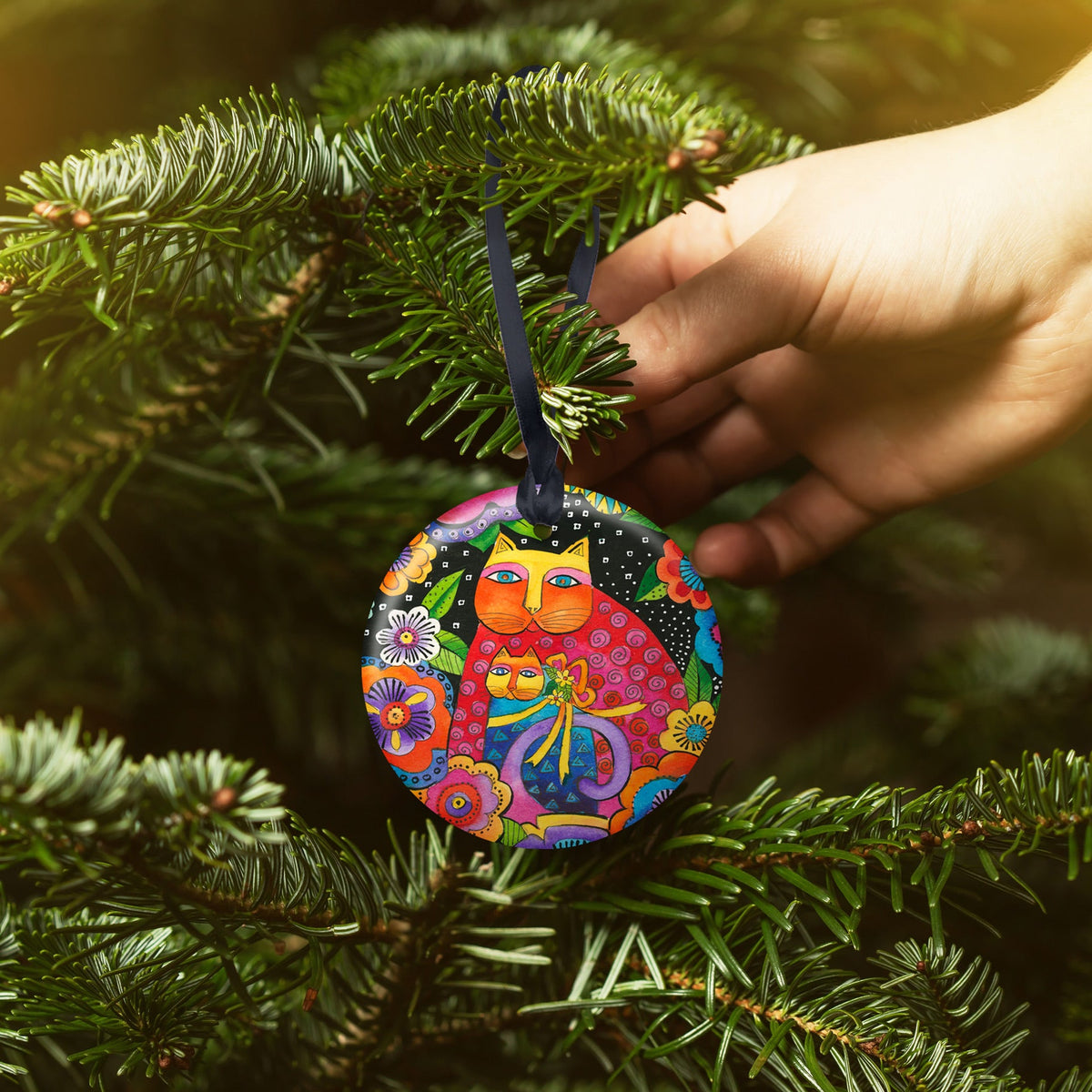 Laurel Burch Mother-Daughter in Flowers Year-round Keepsake Ornament