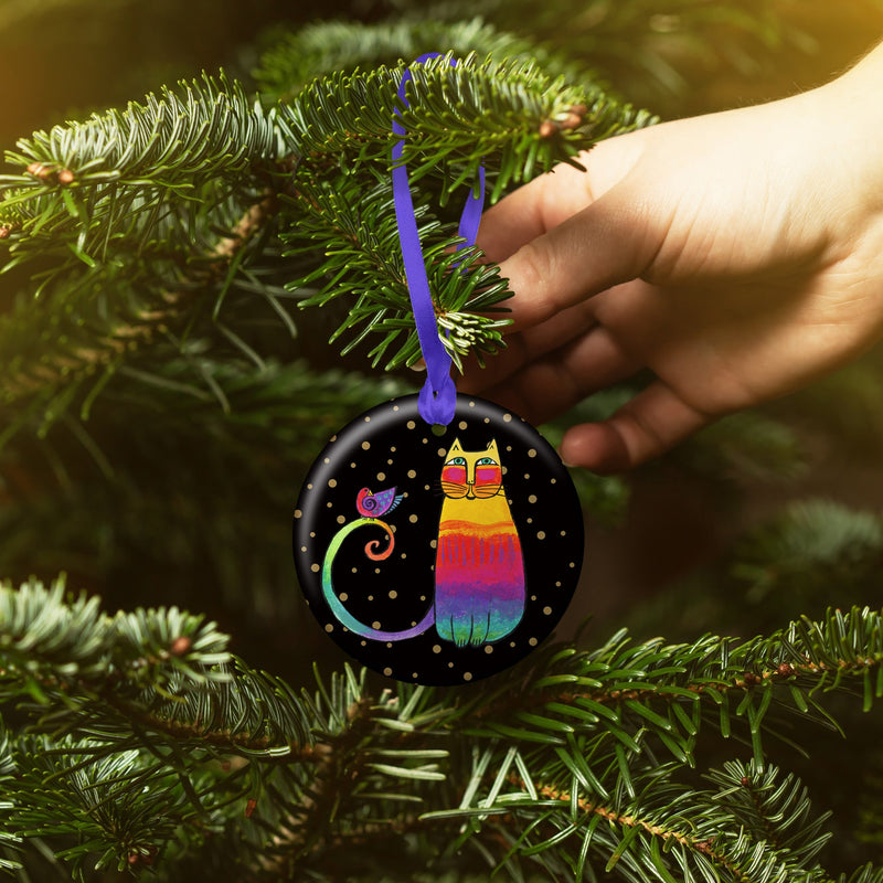 Laurel Burch Rainbow Cat Year-round Keepsake Ornament