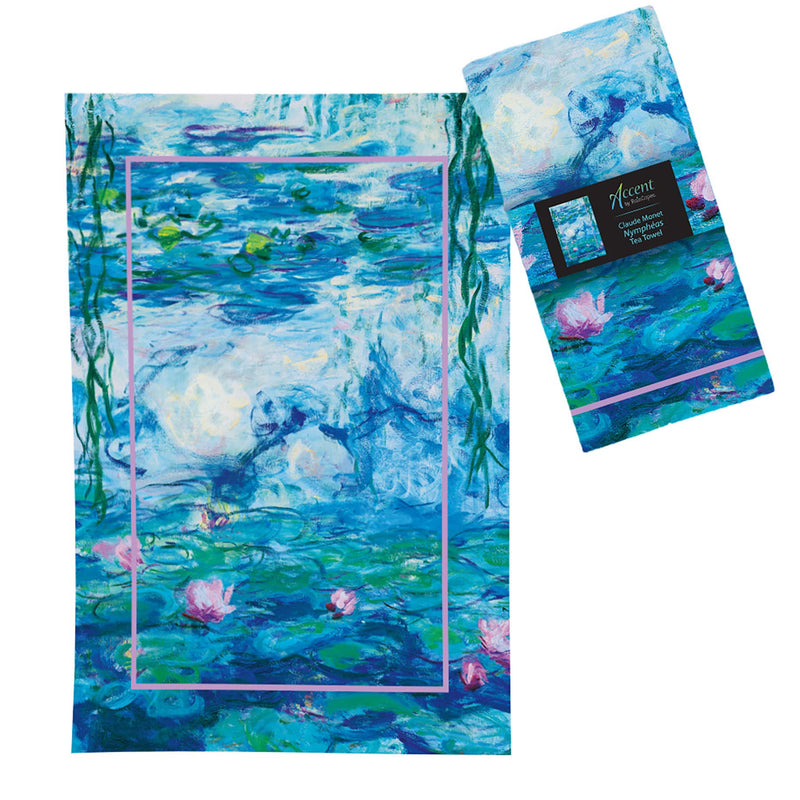 Monet Nympheas Cotton Tea Towel – Flat Weave, Absorbent