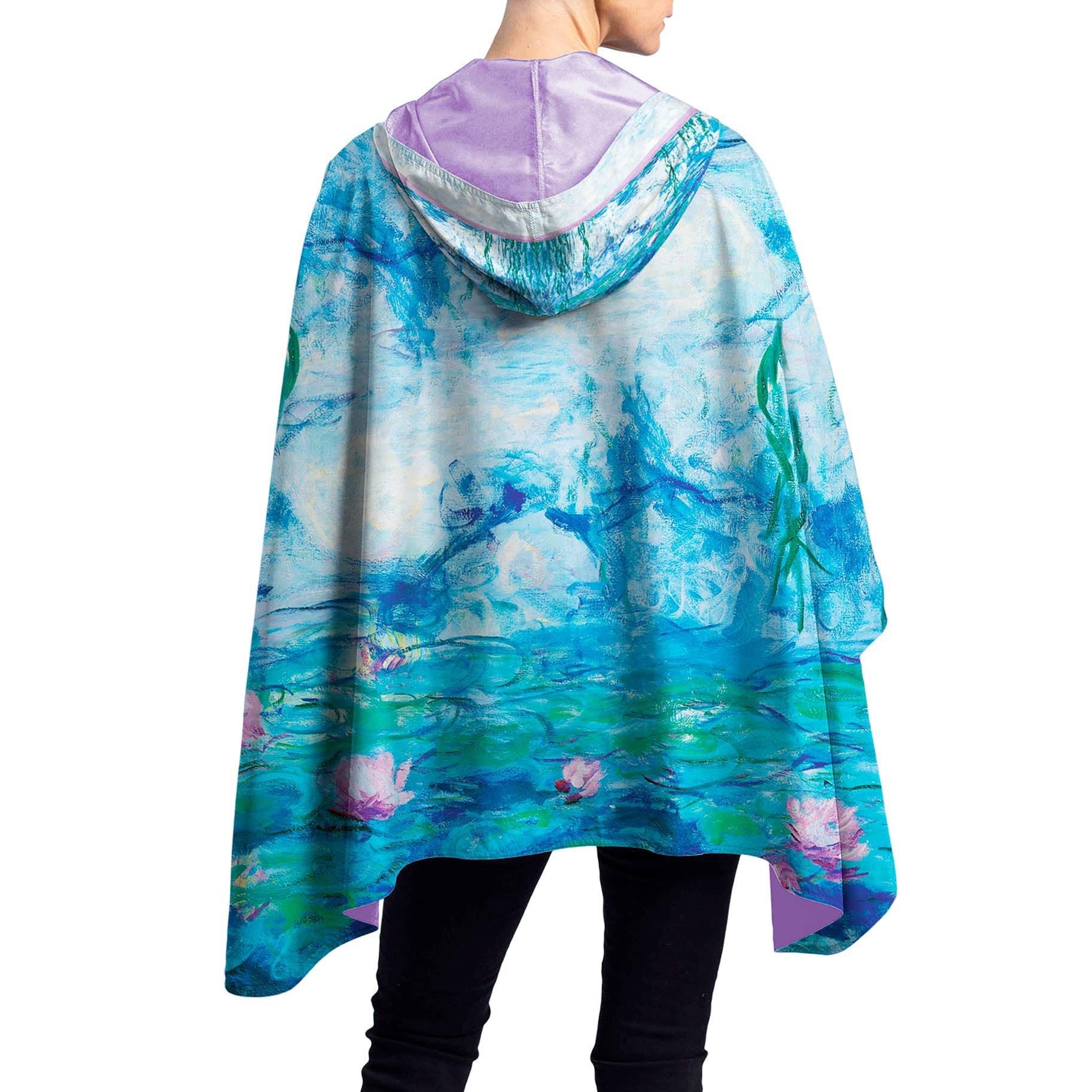 Monet Nympheas Womens Rain Cape - Rainproof Breathable Rain Poncho