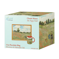 Monet Poppy Field Fine Art Mug – 11 oz Porcelain Coffee Cup