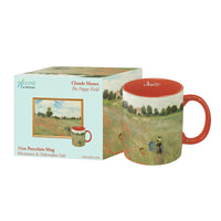 Monet Poppy Field Fine Art Mug – 11 oz Porcelain Coffee Cup