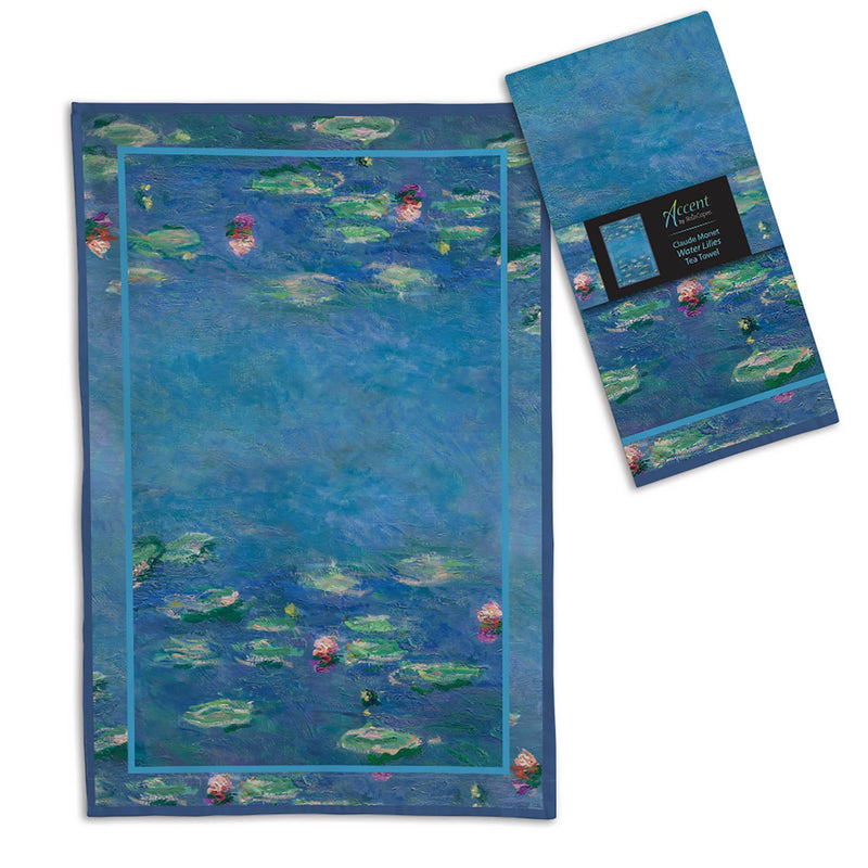 Monet Water Lilies Cotton Tea Towel – Flat Weave, Absorbent