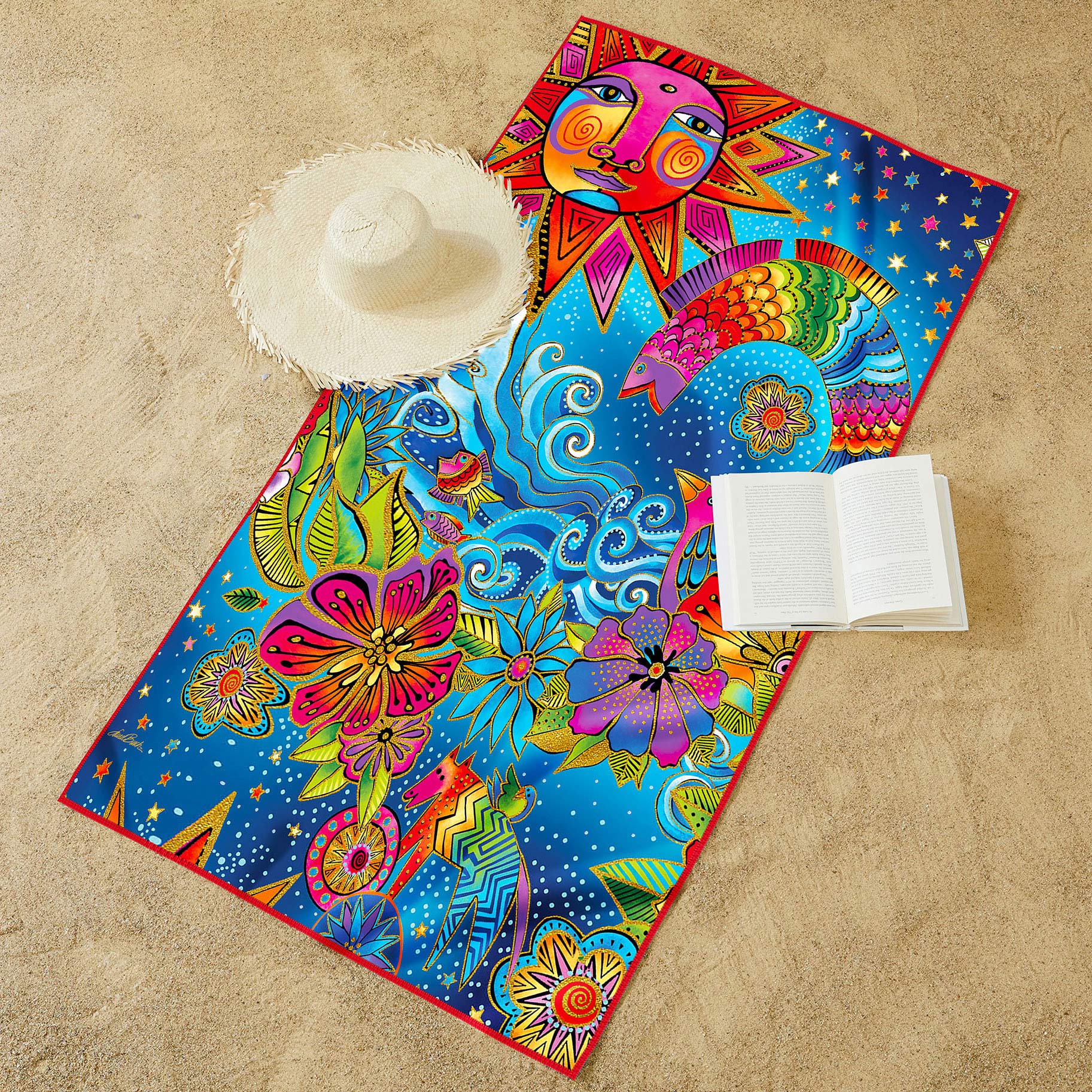 Celestial Magic Microfiber Beach Towel | Laurel Burch Studios