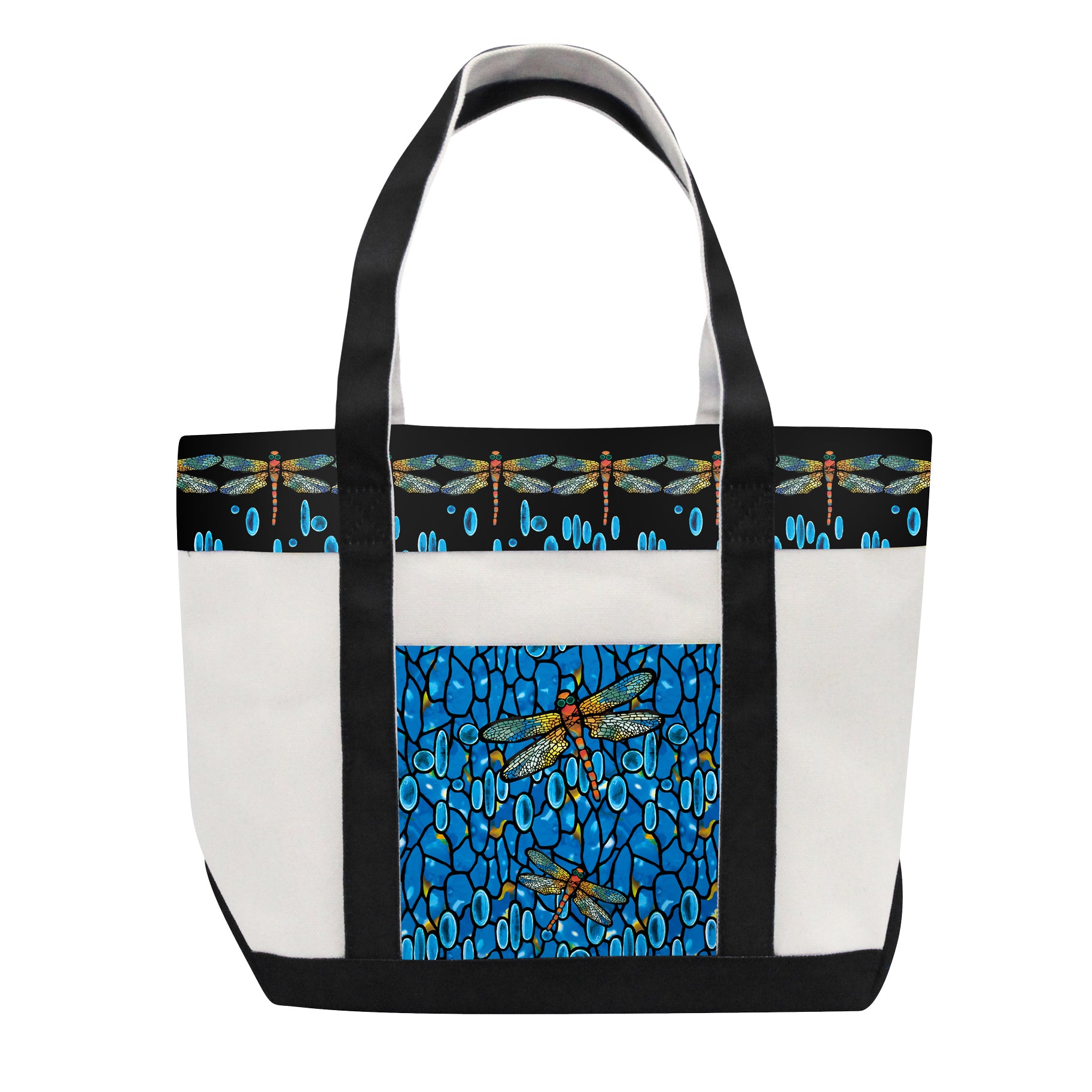 Tiffany's Dragonfly Large Shoulder Strap Canvas Boat Tote