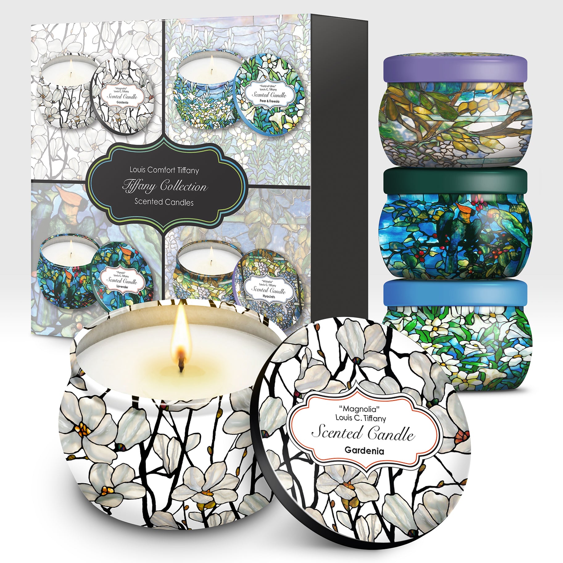 Tiffany Scented Floral Candle Set