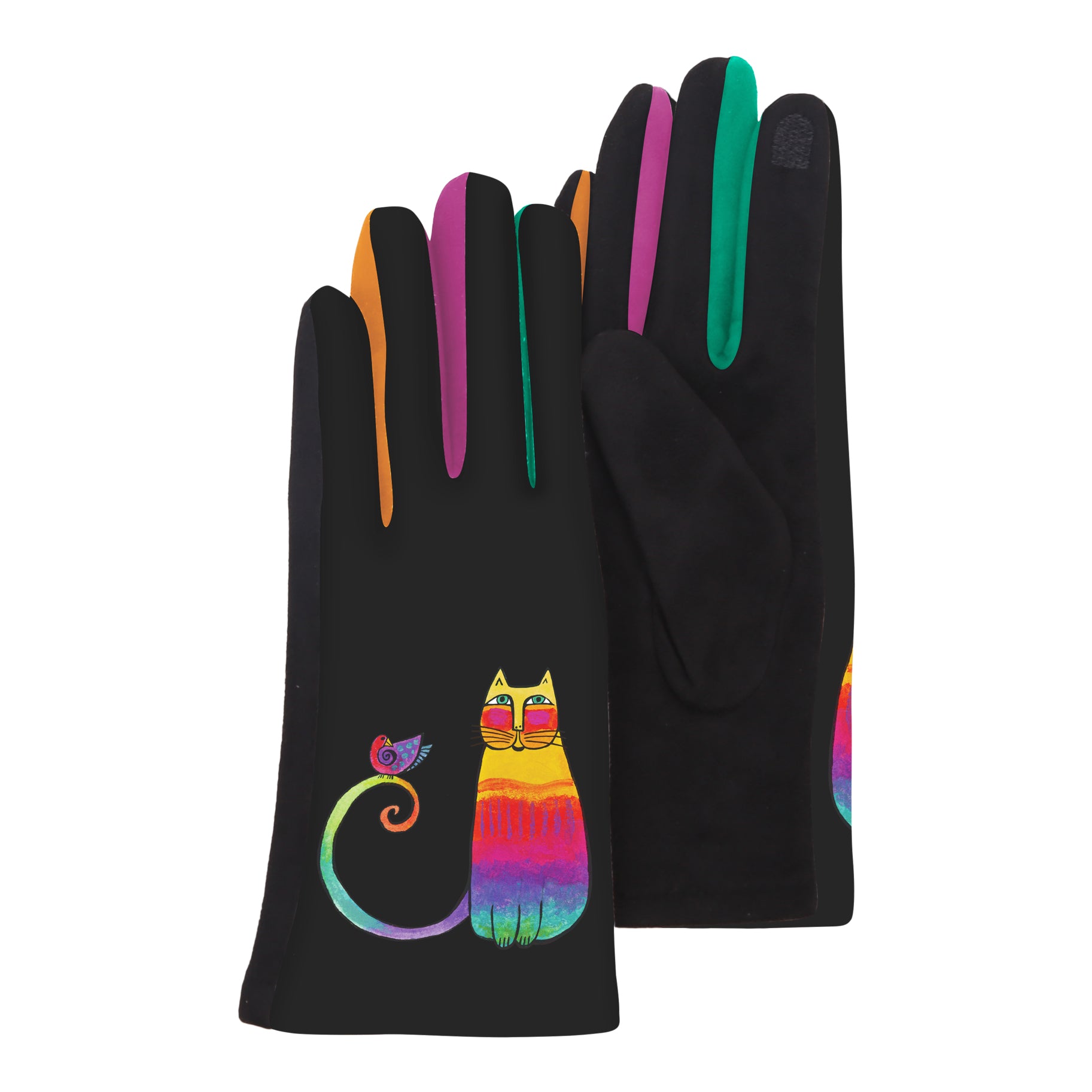 Laurel Burch "Rainbow Cat" Texting Gloves