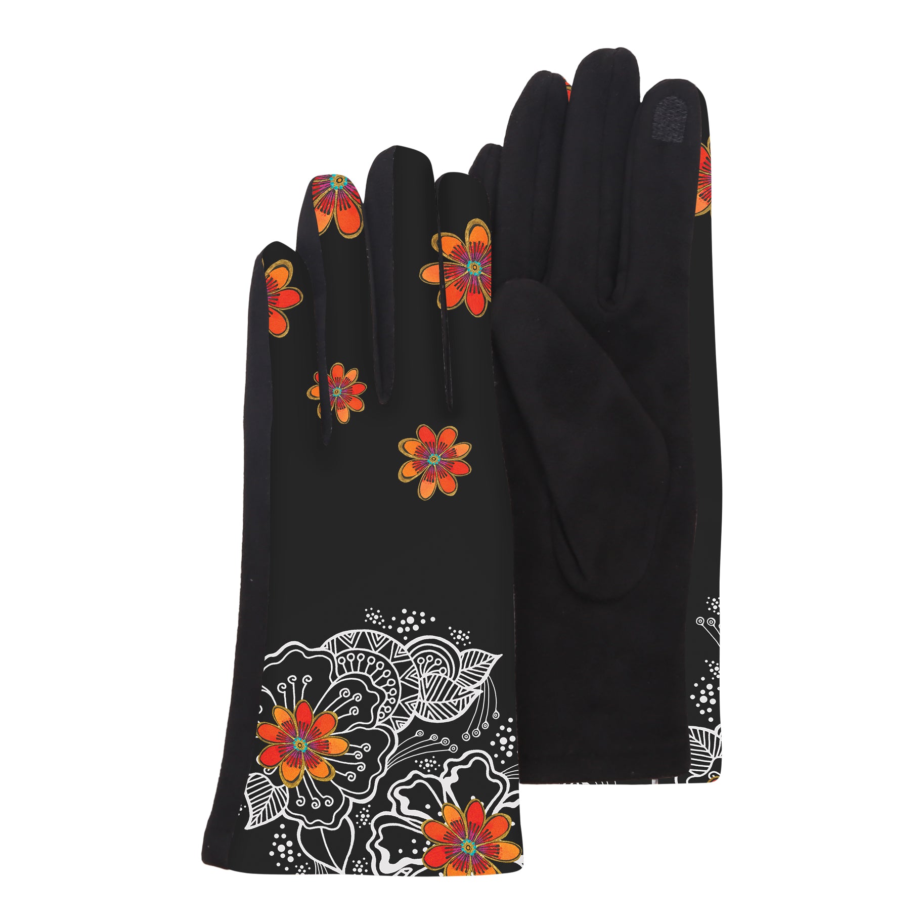 Laurel Burch "Orange Blossoms" Texting Gloves