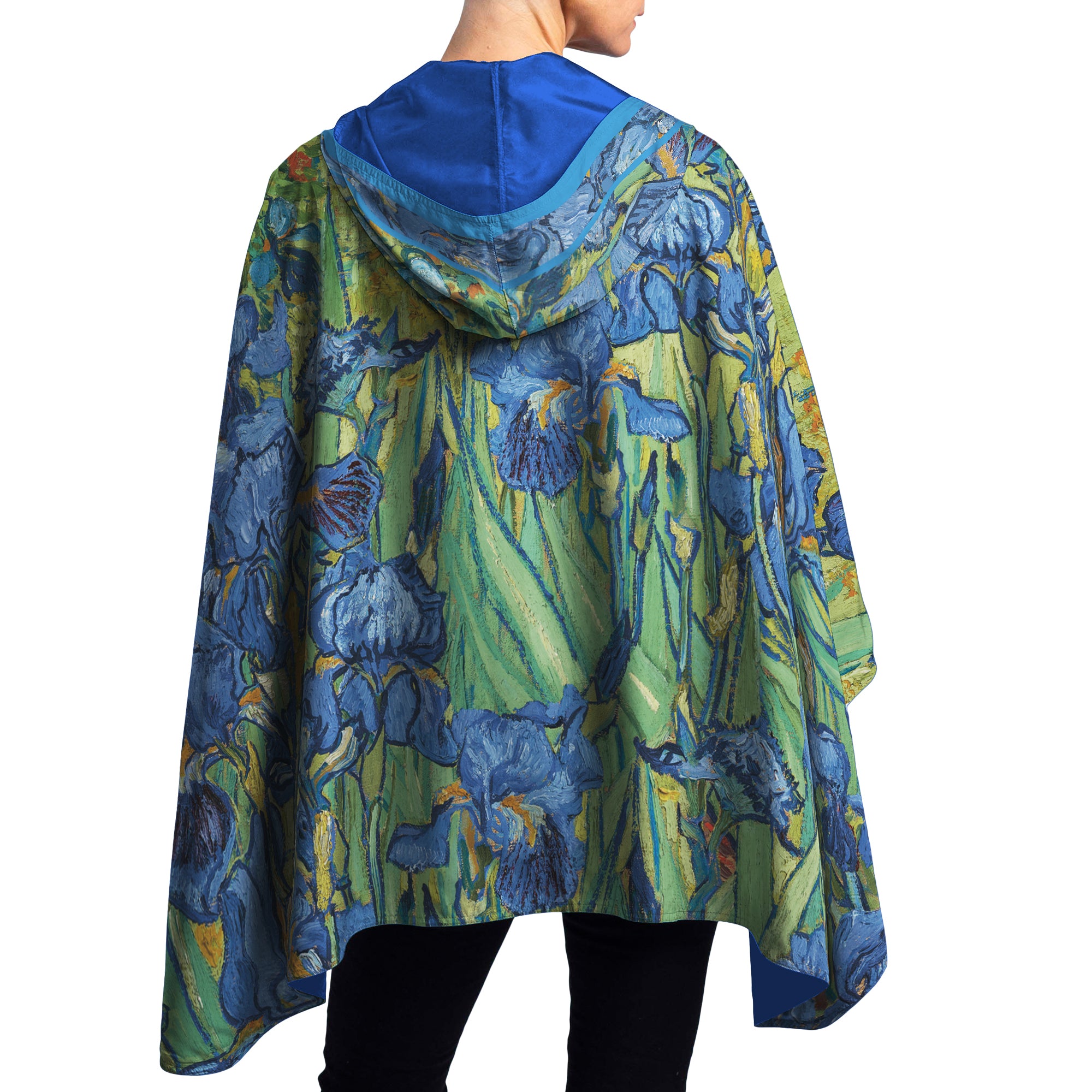 van Gogh Irises Womens Rain Cape - Rainproof Breathable Rain