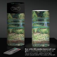 Monet Japanese Footbridge 6" LED Real Wax Candle with Remote