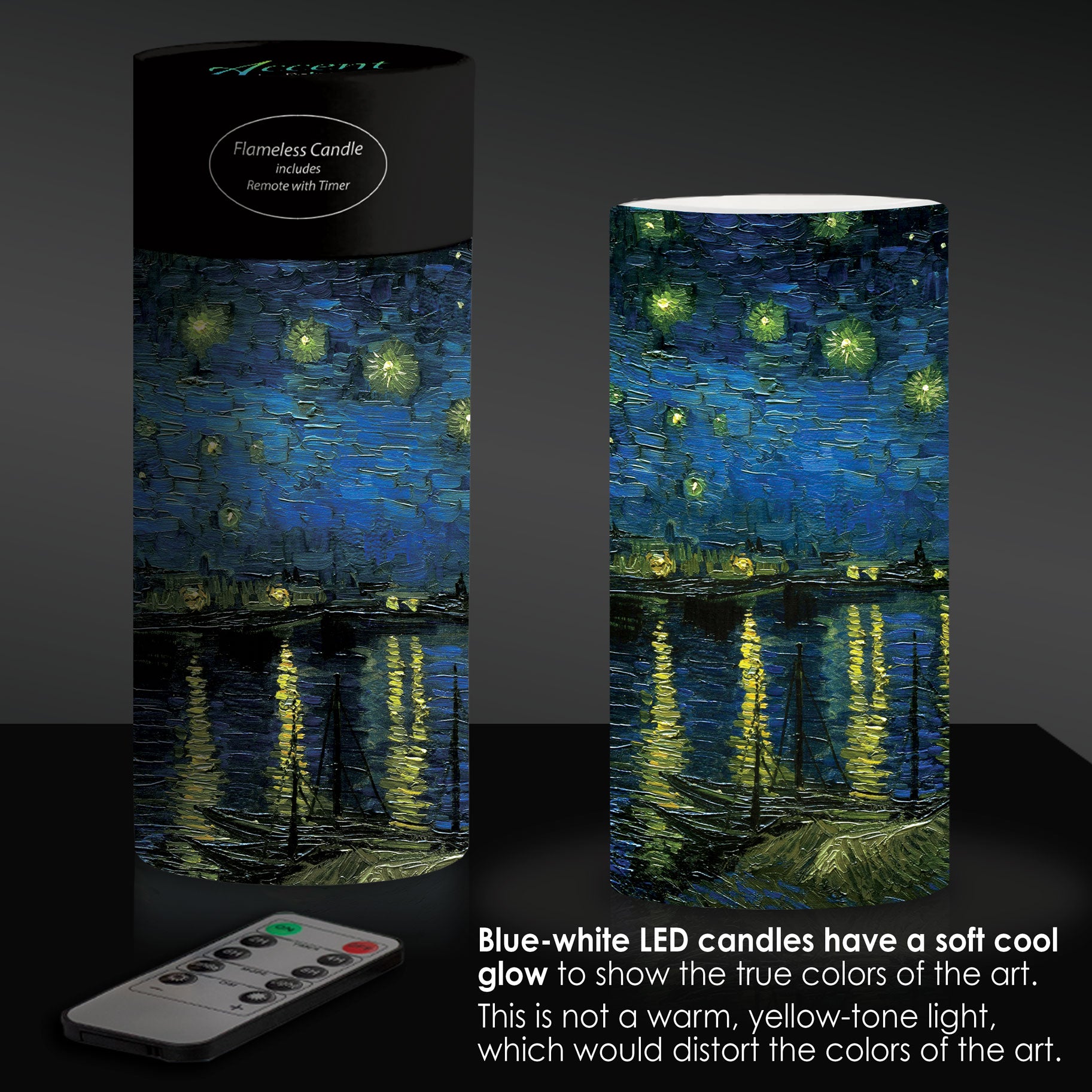 van Gogh Over the Rhone 6" LED Real Wax Candle with Remote
