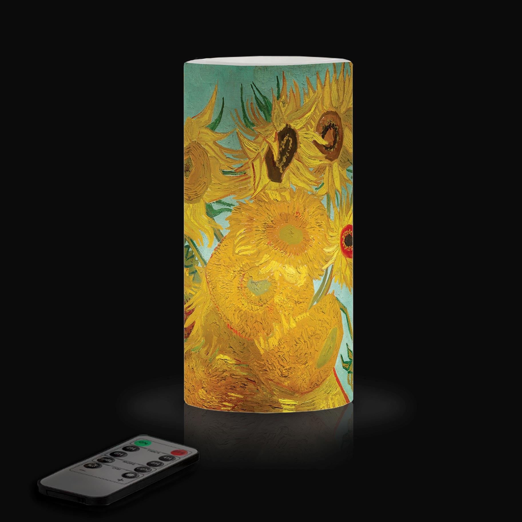 van Gogh Sunflowers 6" LED Real Wax Candle with Remote