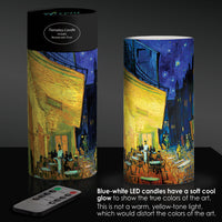 van Gogh Café Terrace at Night 6" LED Real Wax Candle with Remote - LAST ONE!