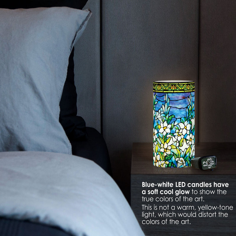 Tiffany Field of Lilies 6" LED Real Wax Candle with Remote