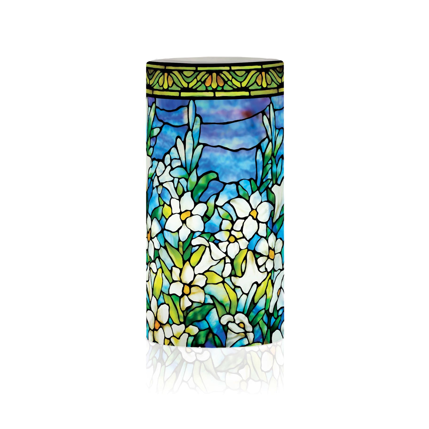 Tiffany Field of Lilies 6" LED Real Wax Candle with Remote