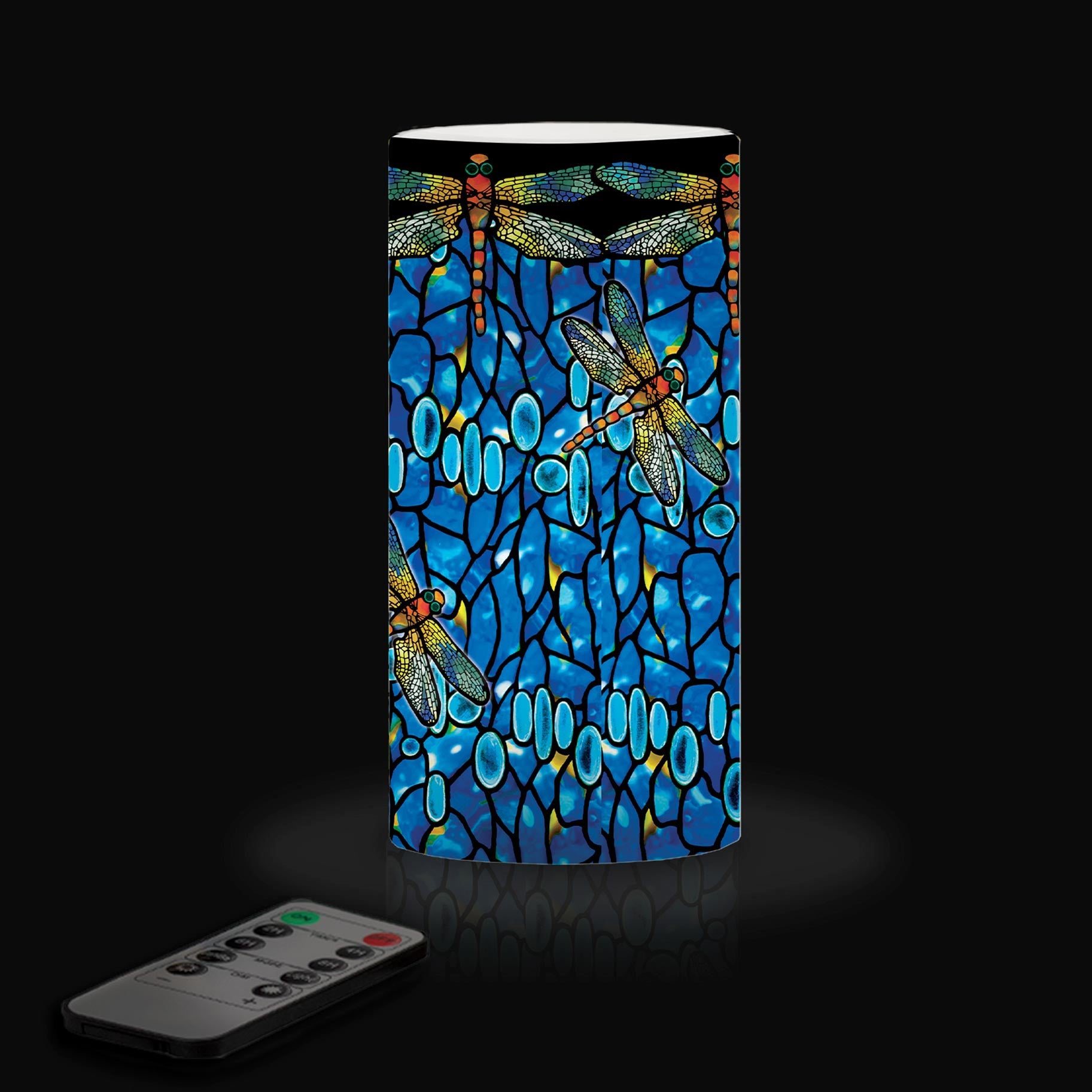 Tiffany Dragonfly 6" LED Real Wax Candle with Remote