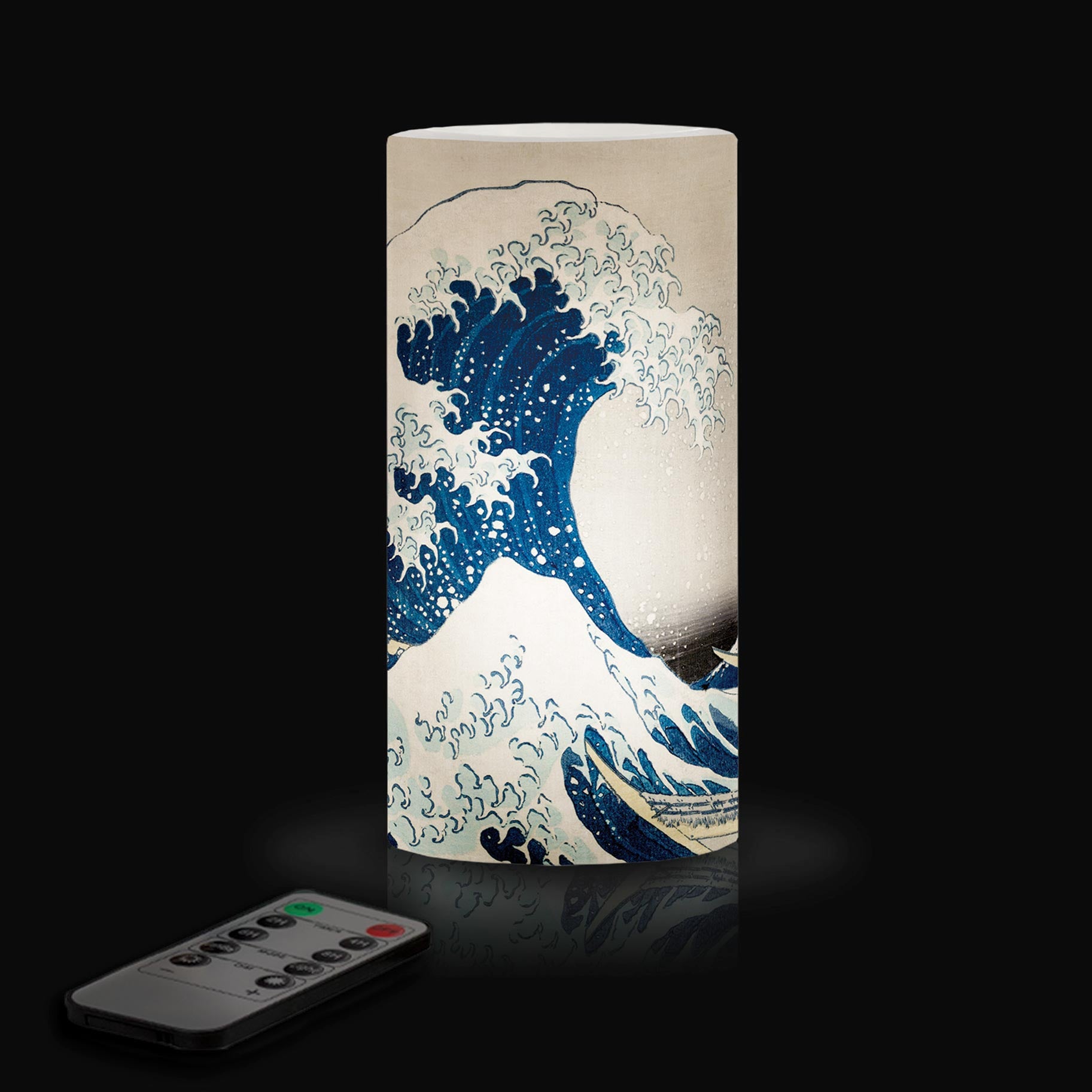 Hokusai The Great Wave 6" LED Real Wax Candle with Remote