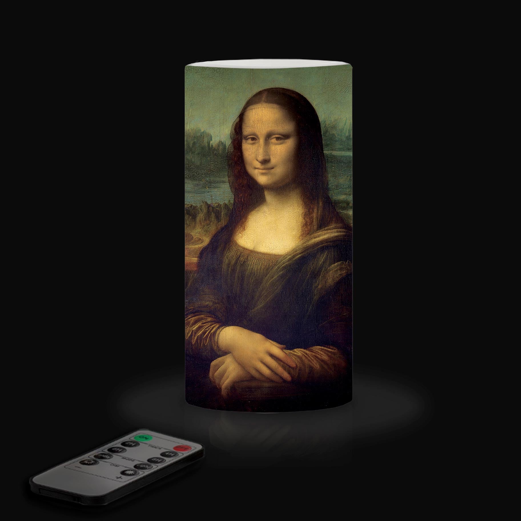 Flameless LED Flickering 6" Pillar Wax Candle Light - Artist da Vinci - Mona Lisa