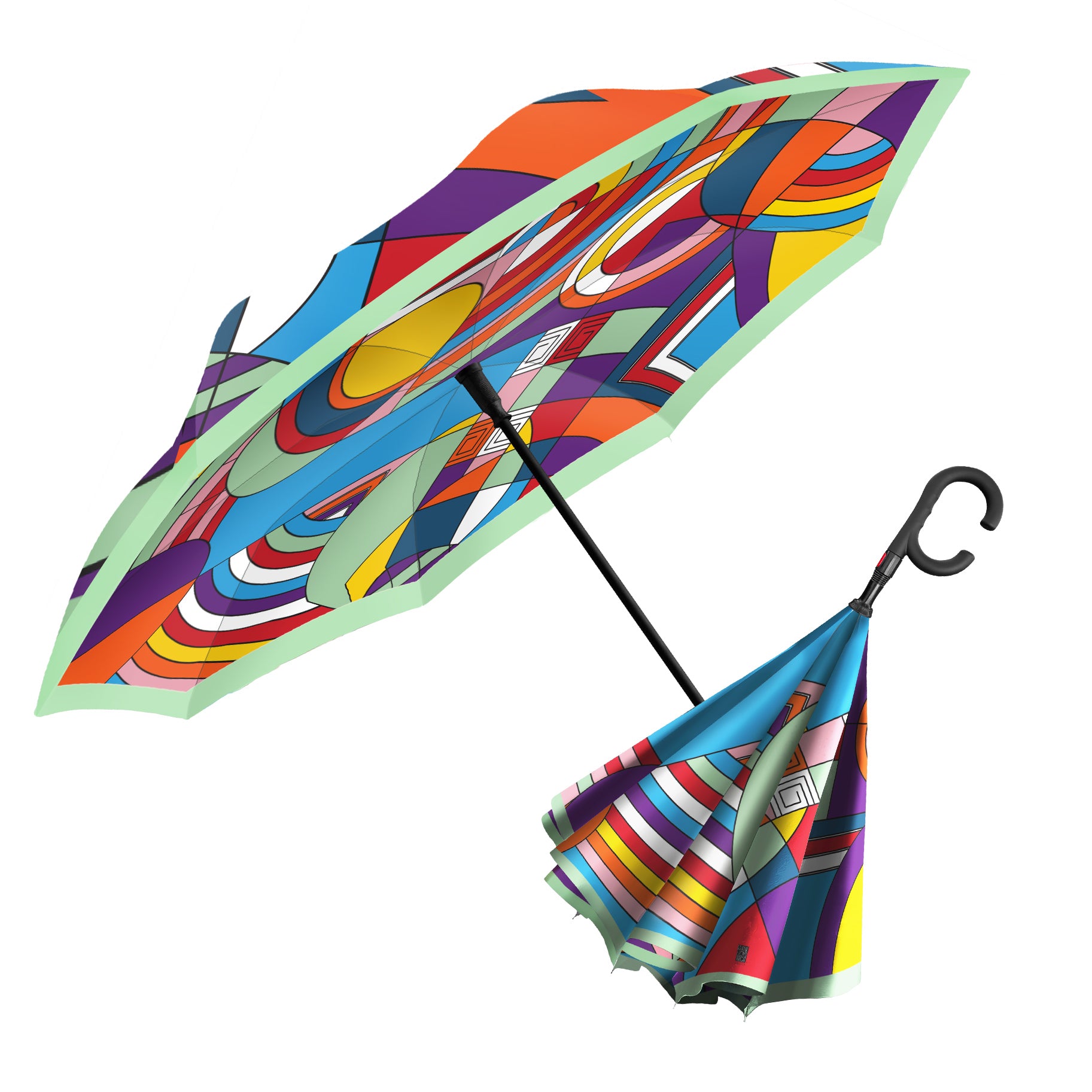 Frank Lloyd Wright Hoffman Rug Reverse Umbrella