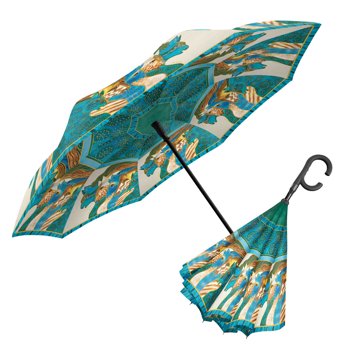 inside out patio umbrellas Safavieh Athens Striped 9Ft Crank Outdoor Auto Tilt Umbrella inspired constructioncrafted from stainless steel Solar LED Strips Inside Umbrellas: