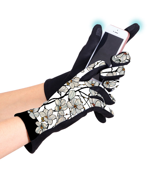 Fine Art Tiffany White Magnolia Texting Gloves