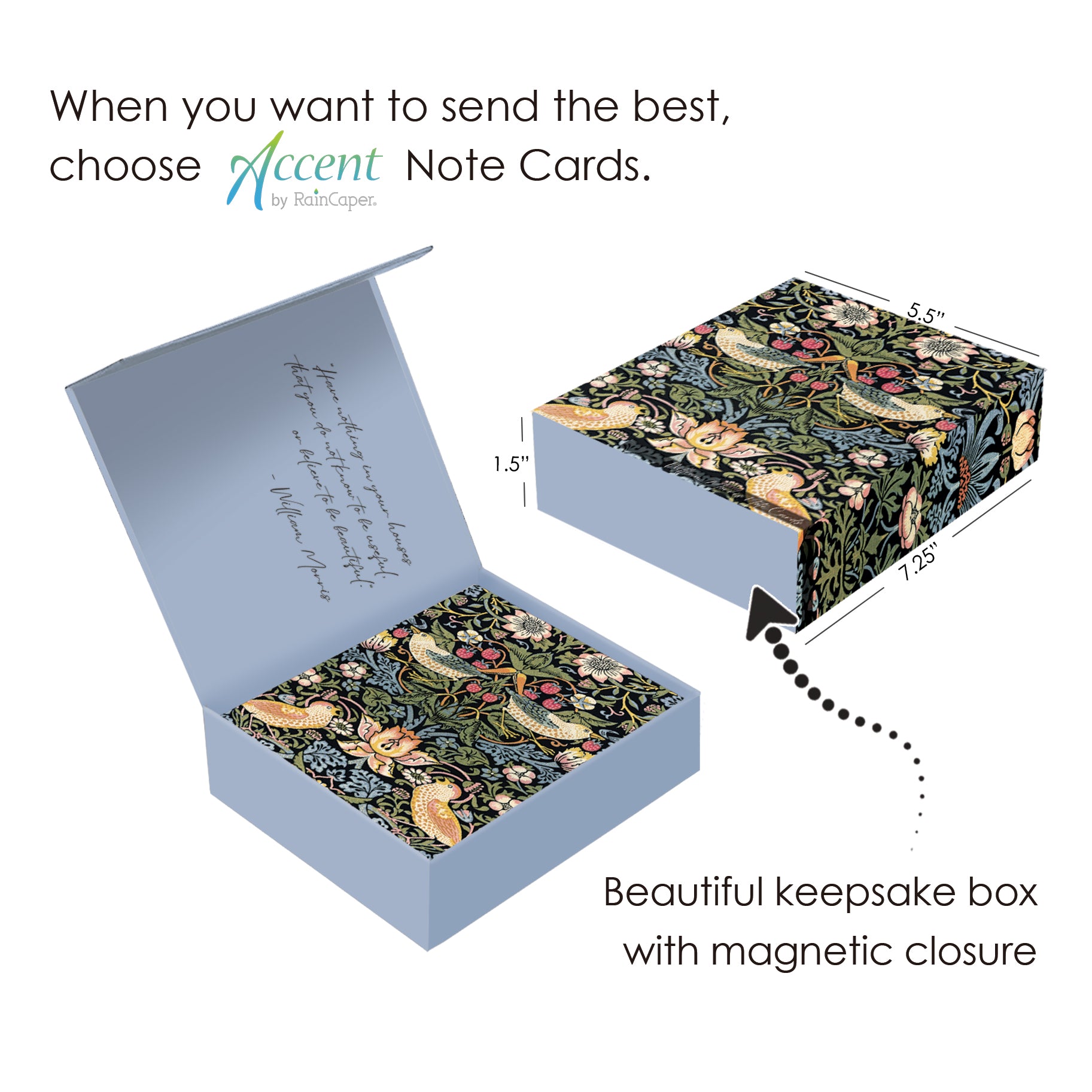 William Morris Favorites - Boxed Blank Note Cards – Set of 16 in a