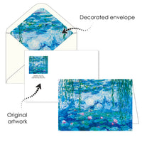 Note Cards - Monet Water Lilies - Box of 16 Cards & Envelopes
