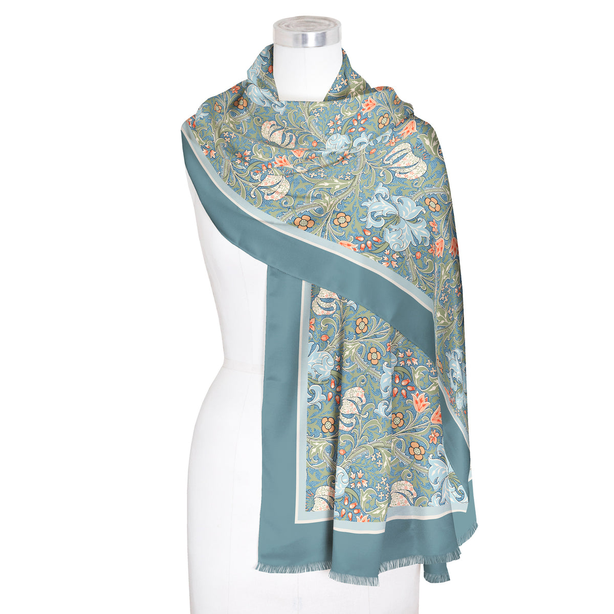 William Morris "Golden Lily" Silk Blend Women's Fashion Shawl