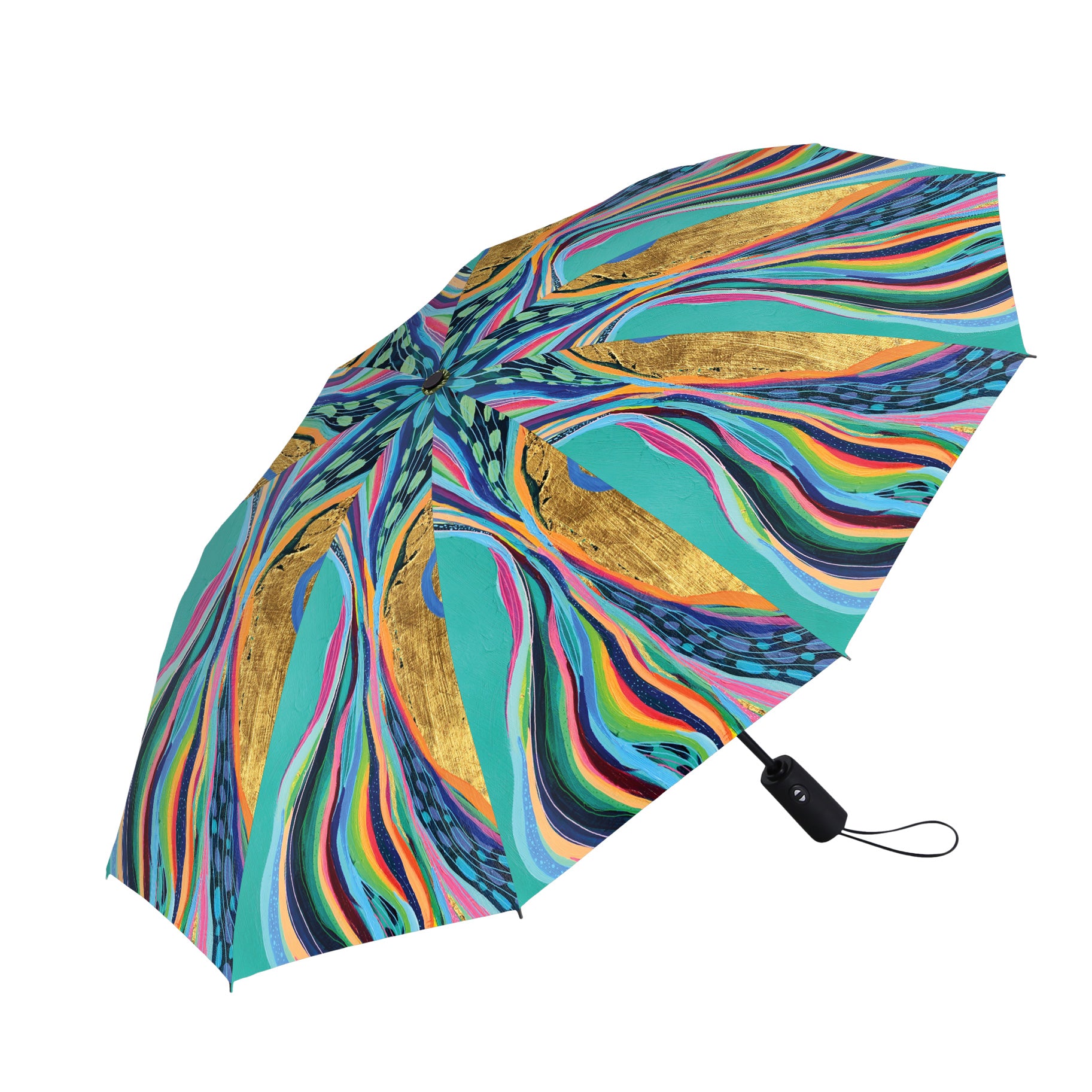 EttaVee Rainbow Riviera 1 Folding Travel Umbrella