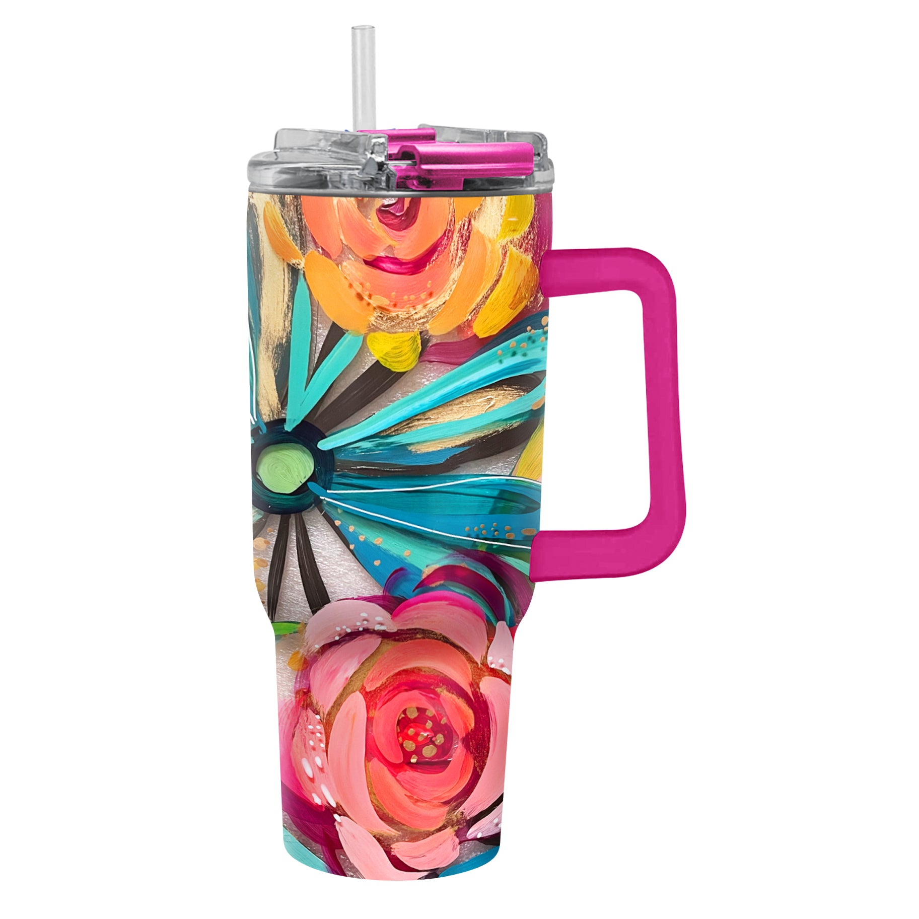 Tumbler 30oz - EttaVee "Flowers On Glass"