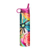 24 oz Water Bottle - EttaVee "Flowers On Glass"