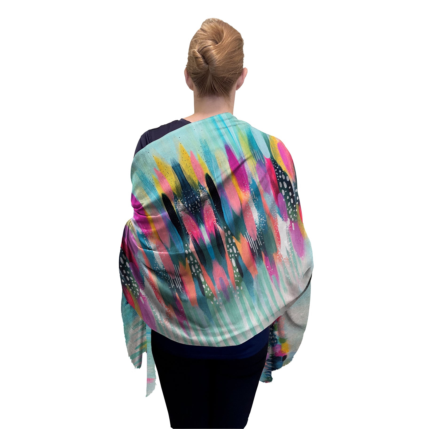 EttaVee's Brush Strokes 103 Silk Blend Women's Fashion Shawl