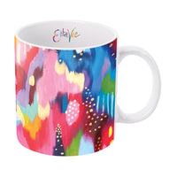 EttaVee Brush Strokes 100 Large 14 Oz Porcelain Fine Art Coffee and Tea Mug
