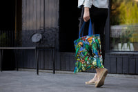 Tiffany Parrots Canvas Magazine Tote – Slim Vertical Tote Bag