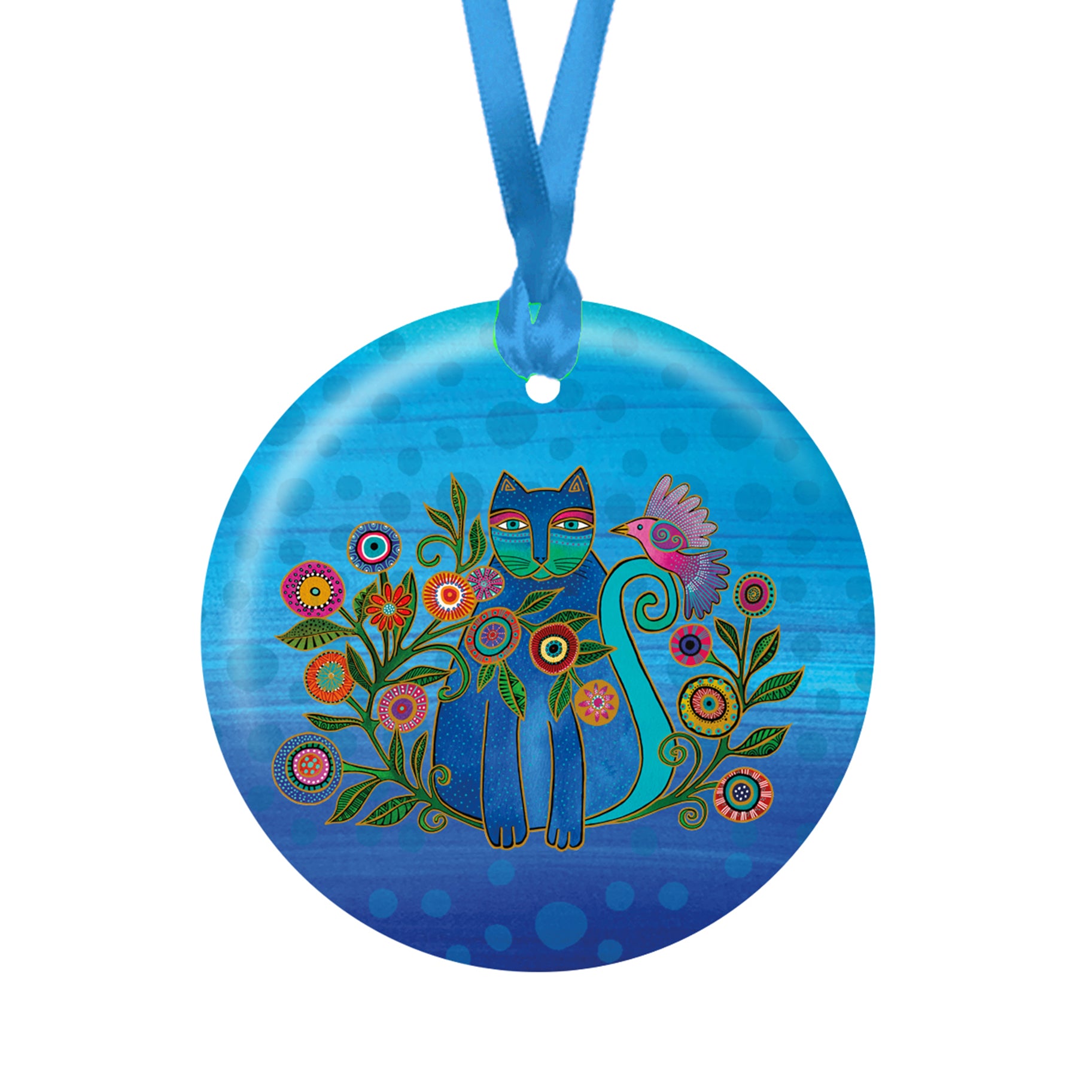 Laurel Burch's Cerulean Cat Year-round Keepsake Ornament