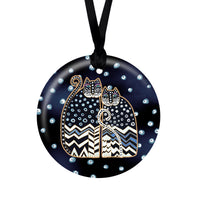 Laurel Burch Polka Dot Gatos Porcelain Keepsake Ornament – Flat Ceramic, Gift-Ready