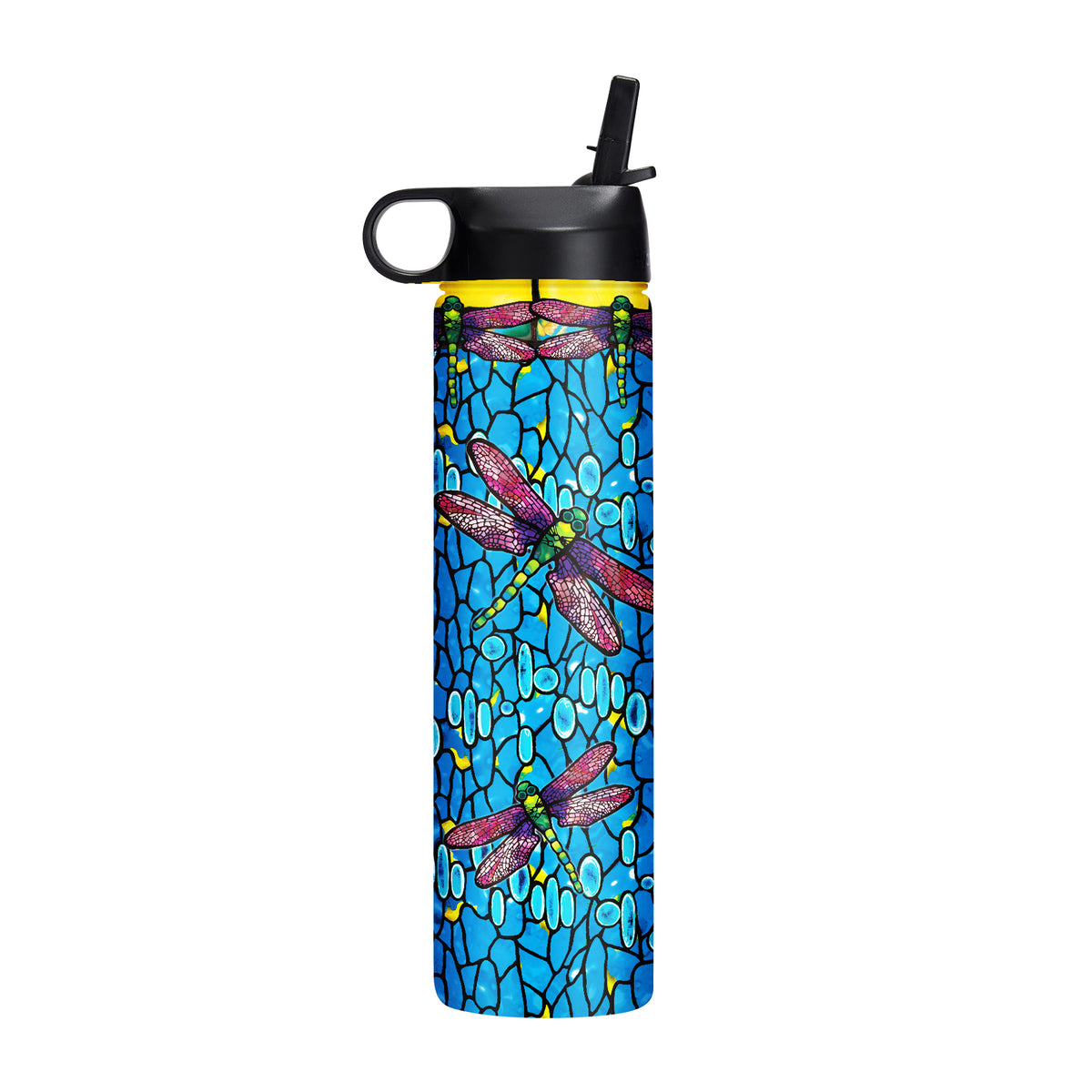 24 oz Water Bottle - Tiffany "Dragonfly" - Purple