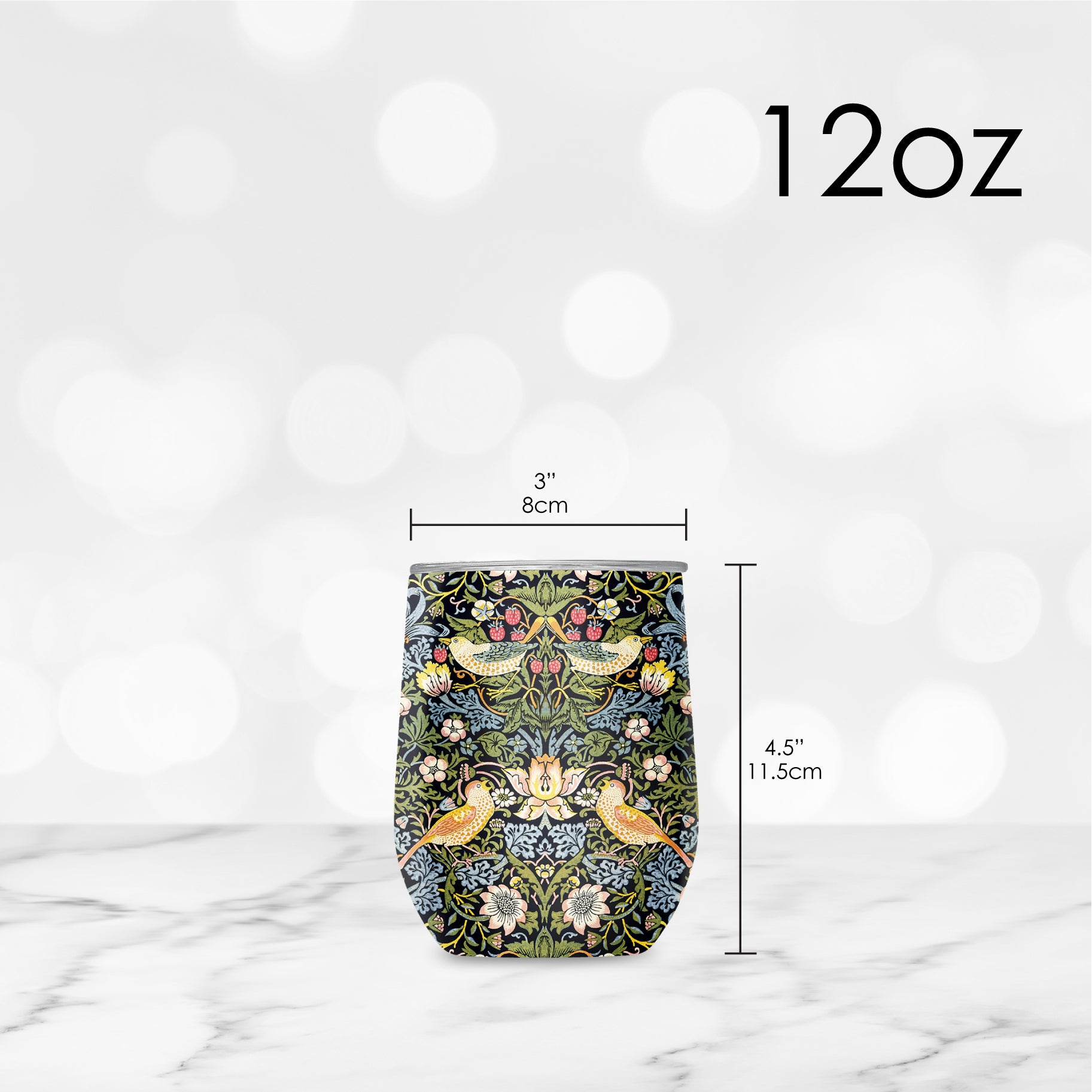 12 oz Stemless Wine Tumbler - William Morris 