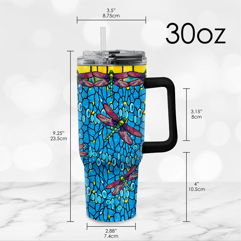 30 oz Tumbler - Tiffany "Dragonfly" - Purple