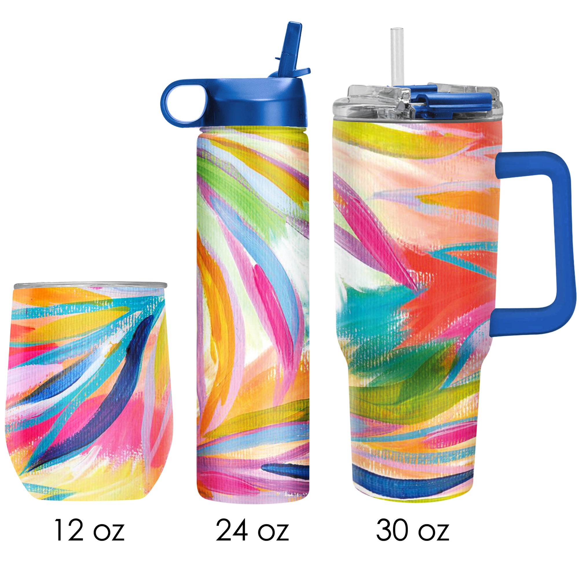 EttaVee "Loose Palms" Insulated Drinkware Set of 3, 1 per size