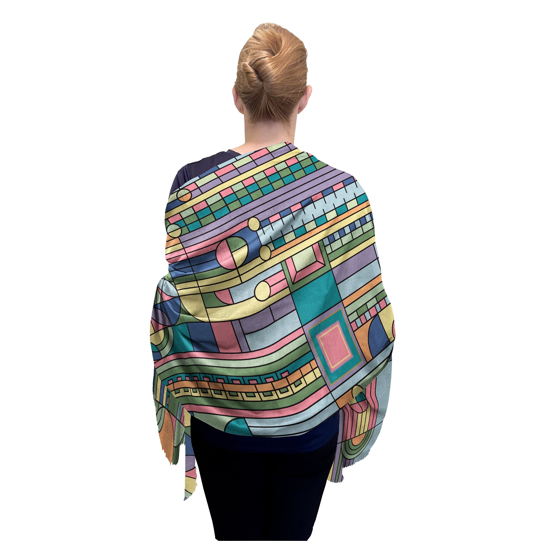 Frank Lloyd Wright Saguaro Forms Silk Blend Women's Fashion Shawl