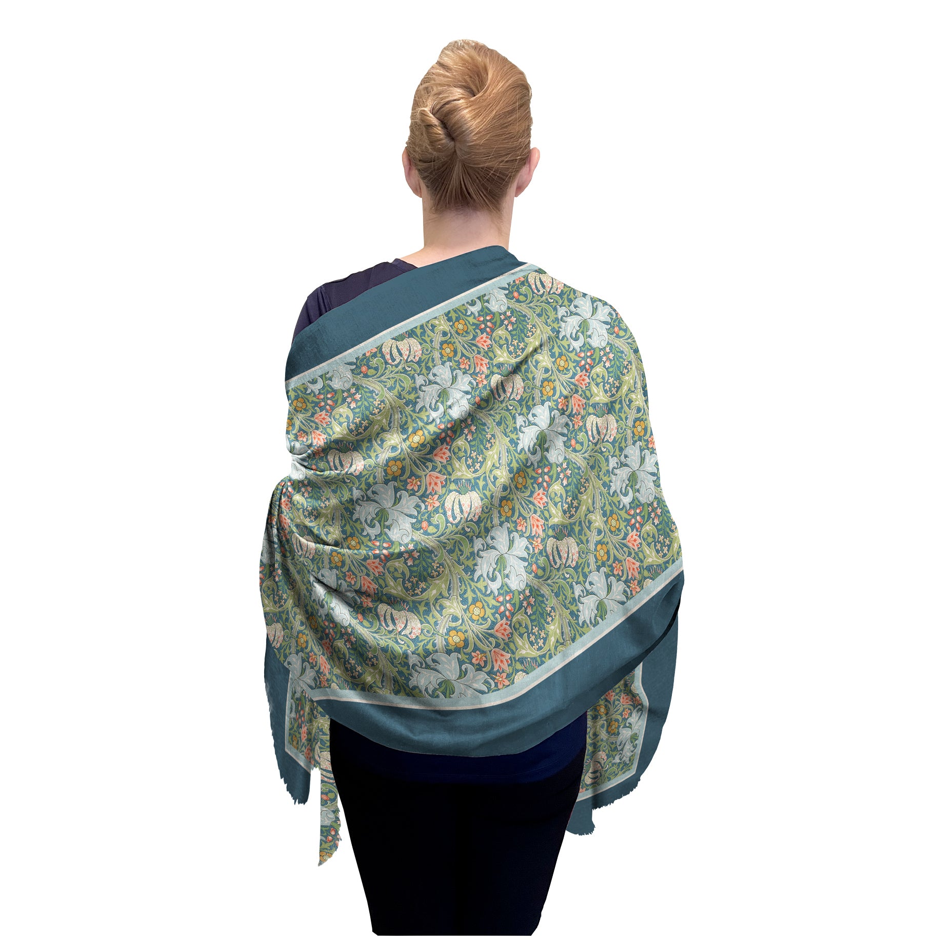 William Morris "Golden Lily" Silk Blend Women's Fashion Shawl