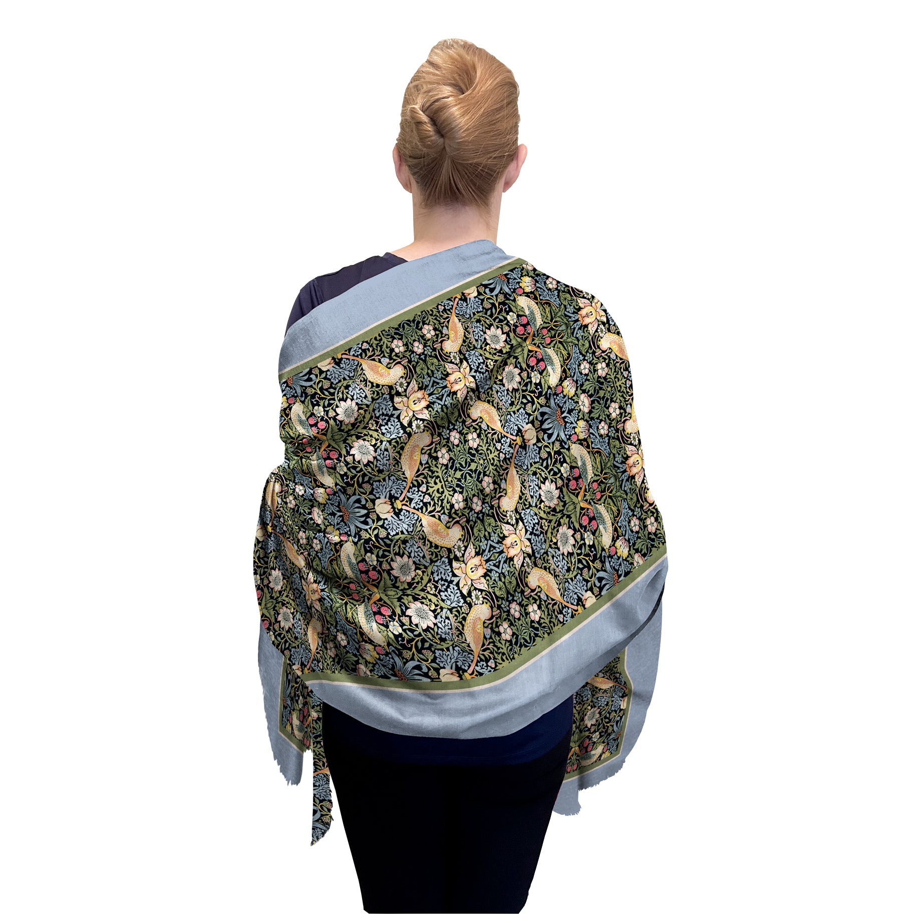 William Morris "Strawberry Thief" Silk Blend Women's Fashion Shawl