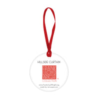Frank Lloyd Wright "Hillside Curtain" Porcelain Keepsake Ornament – Flat Ceramic, Gift-Ready