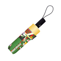 Frank Lloyd Wright Hillside Curtain Travel Umbrella – Compact, One-Touch Open & Close