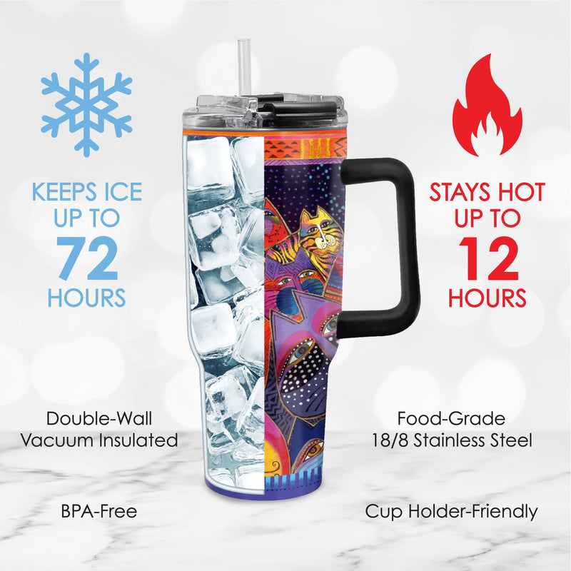 30 oz Tumbler - Laurel Burch "Fantasticats"