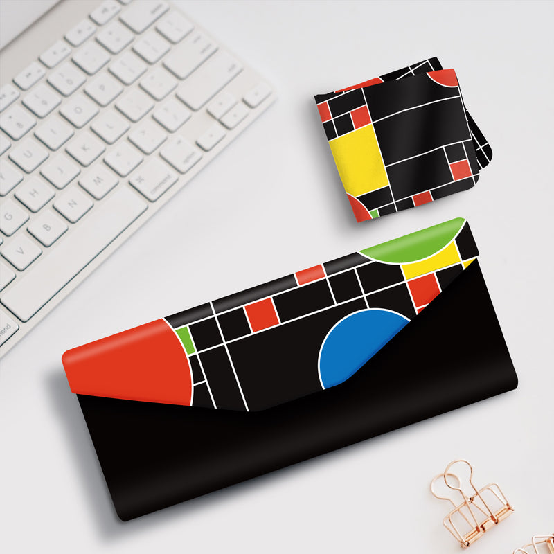 Folding Glasses Case - Vegan, Trifold, Frank Lloyd Wright "Coonley Playhouse"