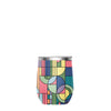 12 oz Stemless Wine Tumbler - Frank Lloyd Wright "Saguaro Forms" - Silver Rim